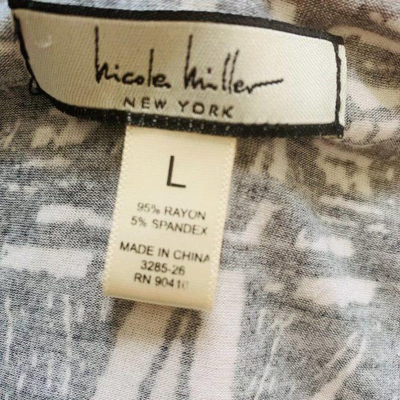 NICOLE MILLER black and white beach dress size L - Picture 3 of 8